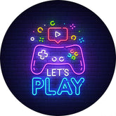 Lofaris Lets Play Video Game On Tv Round Backdrop Kit For Boy